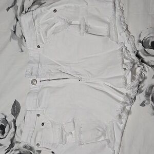 White jean shorts